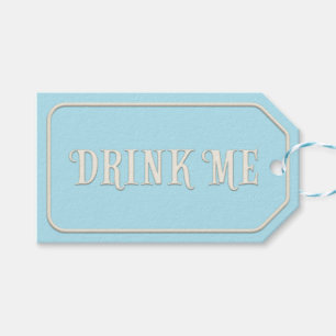 "Drink Me" Wonderland Tea Party Blue Personalised Gift Tags