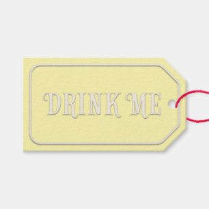 "Drink Me" Wonderland Tea Party Canary Yellow Gift Tags