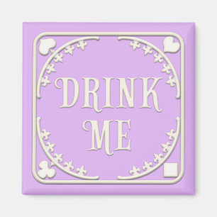 "Drink Me" Wonderland Tea Party Charming Purple Magnet