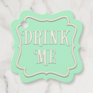 "Drink Me" Wonderland Tea Party Green Personalised Favour Tags