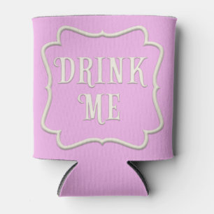 "Drink Me Wonderland Tea Party Pastel Blue Can Cooler