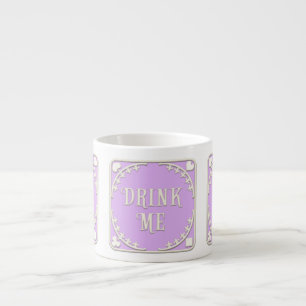 "Drink Me" Wonderland Tea Party Purple Emblem Espresso Cup