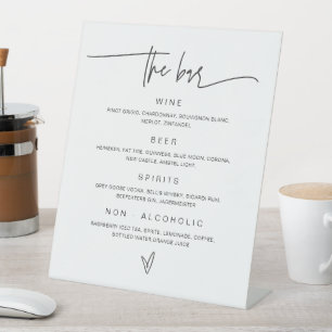 Drink Menu Wedding Bar Sign Reception Table