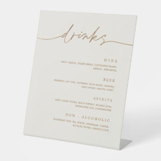 Drink Menu Wedding Reception Pedestal Bar Sign