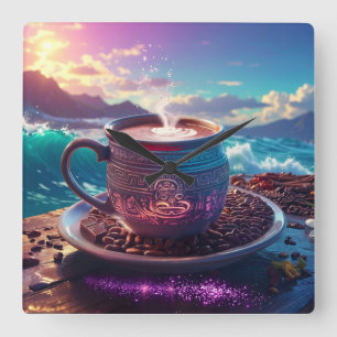 DRINK OF THE GODS - COCOA SQUARE WALL CLOCK