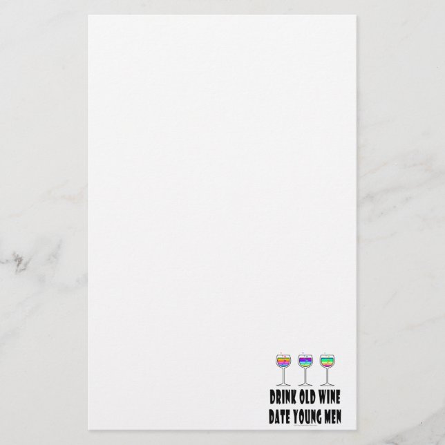 DRINK OLD WINE - DATE YOUNG MEN STATIONERY (Front)