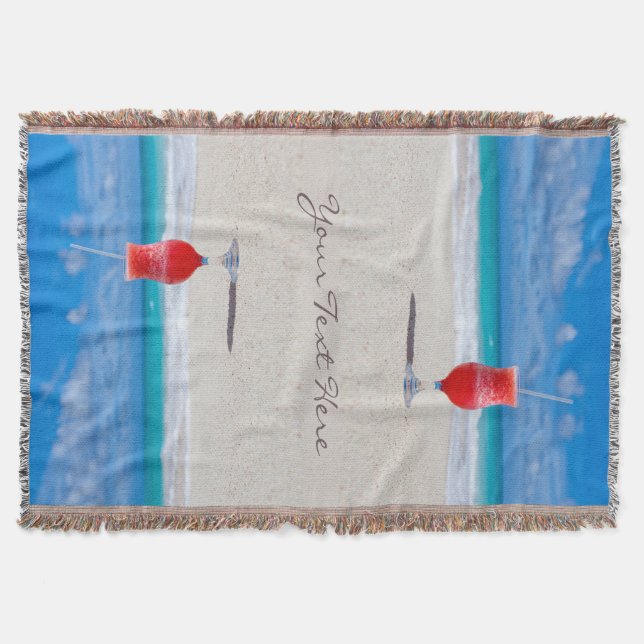 Drink On Beach custom throw blanket (Front)
