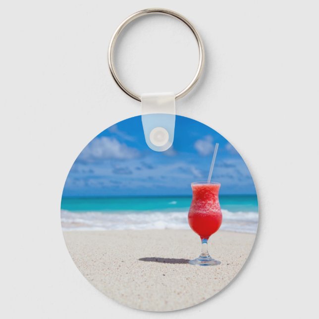 Drink on the Beach Key Ring (Front)