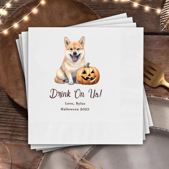 Drink On Us Custom Pet Cocktail Napkins  (Creator Uploaded)