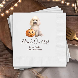Drink On Us pets Custom Drawn Wedding Paper Napkin