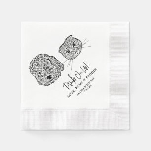 Drink On Us Pets Custom Hand Drawing Wedding Napki Napkin