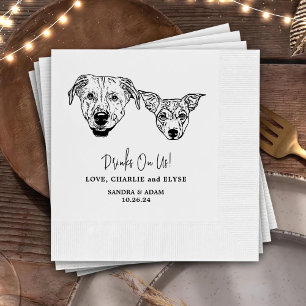 Drink On Us Pets Custom Hand Drawing Wedding Napki Napkin