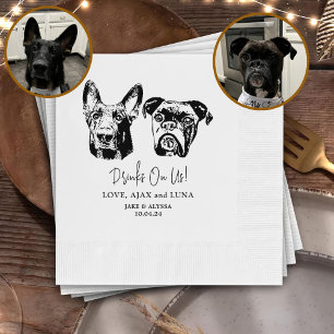 Drink On Us Pets Custom Hand Drawing Wedding Napki Napkin