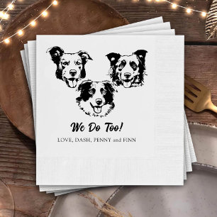 Drink On Us Pets Custom Hand Drawing Wedding Napkin