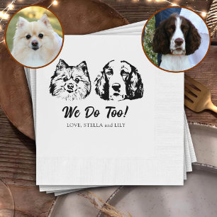 Drink On Us Pets Custom Hand Drawing Wedding Napkin