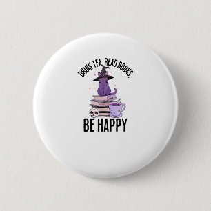 Drink Read Books Whimsigoth Halloween Design 6 Cm Round Badge