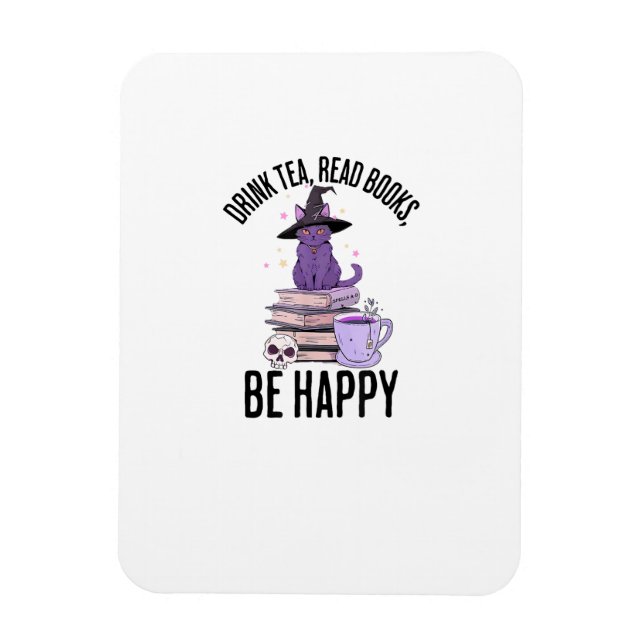 Drink Read Books Whimsigoth Halloween Design Magnet (Vertical)