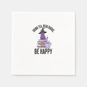 Drink Read Books Whimsigoth Halloween Design Napkin