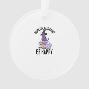 Drink Read Books Whimsigoth Halloween Design Ornament