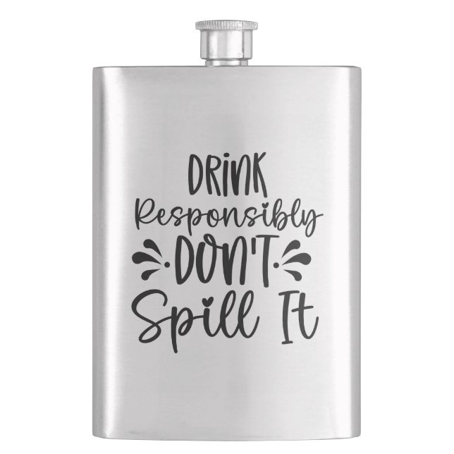 Drink Responsibly Hip Flask (Front)