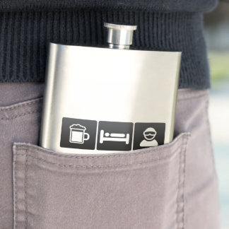 Drink, Sleep and Snow Boarding Hip Flask