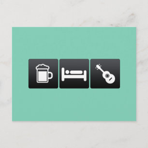 Drink, Sleep and Ukuleles Postcard