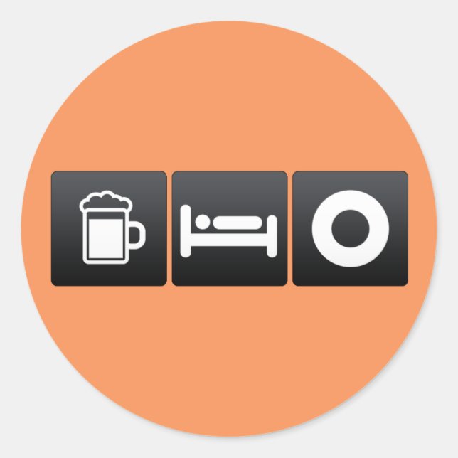 Drink, Sleep and Vinyl Records Classic Round Sticker (Front)