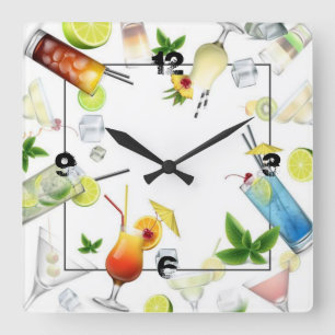 Drink Square Wall Clock
