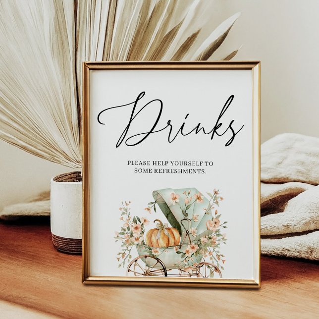 Drink Station Fall Little Pumpkin Baby Shower Poster (Creator Uploaded)