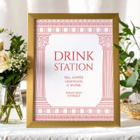Drink Station poster for goddess party