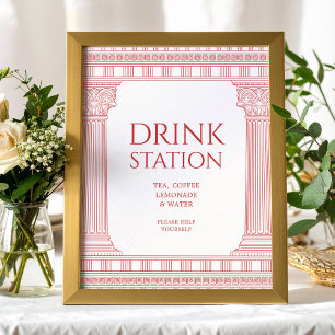 Drink Station poster for goddess party