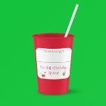 Drink Sticker Marker Name Funny Christmas Cocktail<br><div class="desc">*** Purchase the Matte Finish when using this sticker for drink markers*** This design may be personalised in the area provided by changing the photo and/or text. Or it can be customised by clicking Personalise this Template and then choosing the click to customise further option and delete or change the...</div>