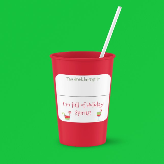 Drink Sticker Marker Name Funny Christmas Cocktail (Creator Uploaded)