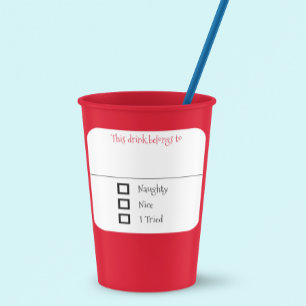 Drink Sticker Marker Name Funny Christmas Naughty