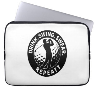 Drink Swing Swear Repeat Golf Laptop Sleeve