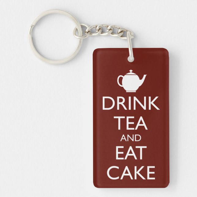 DRINK TEA AND EAT CAKE KEY RING (Front)