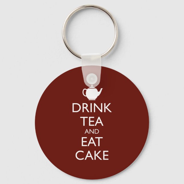 DRINK TEA AND EAT CAKE KEY RING (Front)