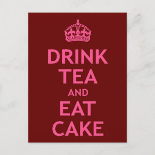 Drink Tea and Eat Cake Postcard