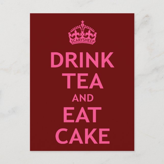 Drink Tea and Eat Cake Postcard (Front)