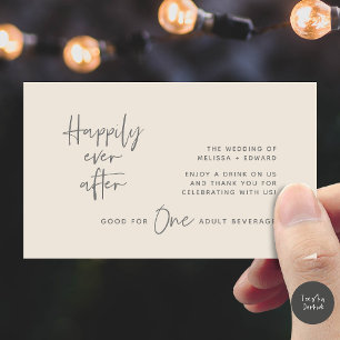Drink Ticket Adult Beverage Happily Ever After Enclosure Card