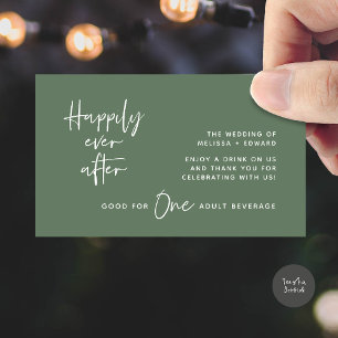 Drink Ticket Adult Beverage Happily Ever After Enclosure Card