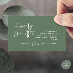 Drink Ticket, Adult Beverage, Happily Ever After Enclosure Card