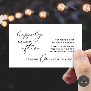 Drink Ticket, Adult Beverage, Modern Wedding Party Enclosure Card