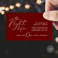 Drink Ticket, Adult Beverage, Modern Wedding Party