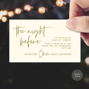 Drink Ticket, Adult Beverage, Modern Wedding Party Enclosure Card