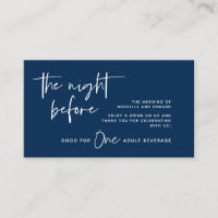 Drink Ticket, Adult Beverage, Navy Blue