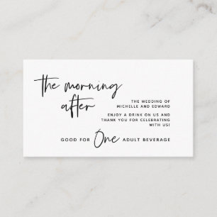 Drink Ticket, Adult Beverage, The Morning After Enclosure Card