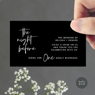 Drink Ticket Adult Beverage The Night Before Party Enclosure Card