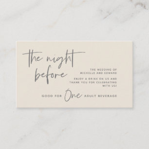 Drink Ticket, Adult Beverage, Wedding Bar Party Enclosure Card