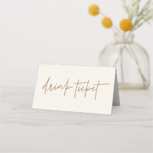 Drink Ticket Wedding Bar Event Token Tent Cards